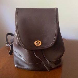 Coach leather backpack bag